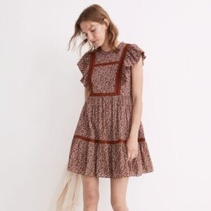 Madewell Madewell Flutter-Sleeve Mini Dress in Cottage Garden XXS